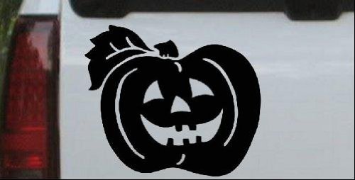 Black 8in X 7.0in -- Jack O Lantern Halloween Other Car Window Wall Laptop Decal Sticker