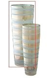 Lazy Susan Pearlized Cut Stripe Vase, Large