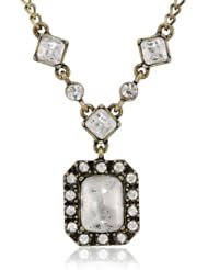 NINE WEST VINTAGE AMERICA "Vintage Glamour" Two-Tone Pave Y-Shaped Necklace, 9.5"