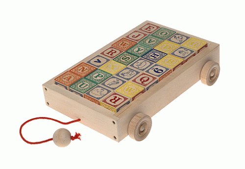 Uncle Goose Blocks - Classic ABC Blocks with Wagon
