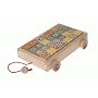 UNCLE GOOSE Alphabet ABC Wooden Blocks - Classic Uppercase With Flyer Wagon