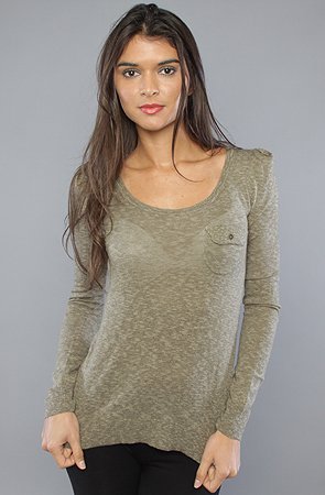 Jack BB Dakota The Gwen Sweater in Heather Green