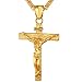 U7 Jewelry Men's Stainless Steel Jesus Christ Cross Crucifix Pendant Necklace
