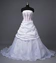 Hochzeits-shop-hamburg WD0922 Brautkleid mit Spitze ,Perlen u.Pailletten bestickt, Reißverschluß u. Schleppe