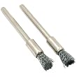 2 Steel Wire End Brushes Gunsmith Polish Rotary Tools