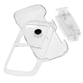 LG Rumor LX260 Cell Phone Cell Phone Accessory Bundle - Transparent Clear Crystal Snap-on Cover Case with Clip + Rapid Car Charger with IC Chip