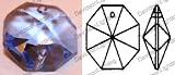 Crystal Blue Octagon 30% Lead Color Faceted Sphere 14 mm # 1050-14
