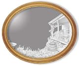 Decorative Framed Mirror Wall Decor With Country Etched Mirror - Country Decor - Unique Country Gift Ideas - Ready To Hang - 19'' w x 15'' h