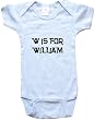 W IS FOR WILLIAM / Hurry Up - Name-series - White or Blue Onesie / Baby T-shirt