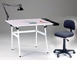 Sturdy Drafting/Art Table Includes Chair, Lamp And Useful Foldaway Feature