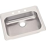 Elkay GE125213 22 Gauge Stainless Steel Single Bowl Top Mount Kitchen Sink, 25 x 21.25 x 5.375 by El