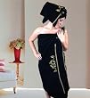 Cotton Terry Hand Towel & Bath Sheet, Florenca in Black, 2-pieces