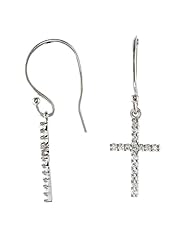 1/6 ct tw Diamond Petite Cross Earring