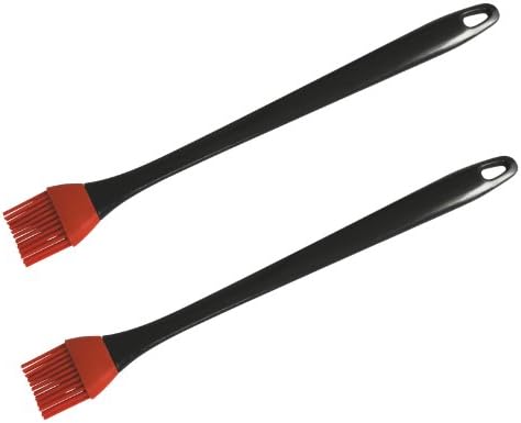 2 Pack 13.5 Inch Long Silicone Basting Brushes with Removable Heads