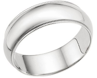 14K White Gold 7mm Milligrain Wedding Band Ring 41D1kGpYVYL 14K White Gold 7mm Milligrain Wedding Band Ring