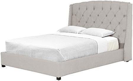 Glendale Beige Linen Bed in Queen