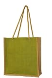 high Quality Eco Friendly Natural Green Jute Tote Shopping Bag- Gift Bag