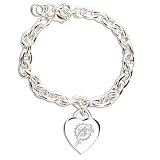Miami Dolphins NFL HEART CHARM TAG BRACELET I LOVE HEART CHARM