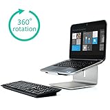 LOE(ロエ) ノートPCスタンド 360度 回転台 (11-17インチ用) アルミニウム製 LAP-2S (シルバー キーボード外付け用)