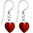 Austrian Crystal Heart July Birthstone Earrings MADE WITH SWAROVSKI ELEMENTS