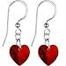 Austrian Crystal Heart July Birthstone Earrings MADE WITH SWAROVSKI ELEMENTS