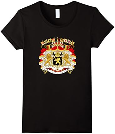 Women's Belgium Belgian Coat Of Arms Emblem Symbol T-Shirt Medium Black