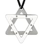 Celestial Message: Designer Inspired Surgical Steel Star of David with a Dual-tone Pendant on a Black Cord