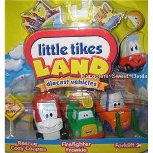 Little Tikes Land Diecast Vehicles Forklift, Firefighter & Cozy Coupe