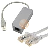 Ethernet Cable, CAT5e - 25 ft White + USB LAN Adapter for Wii