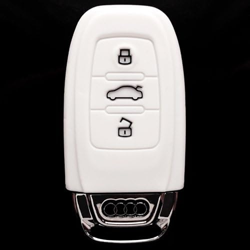 Intelligent Remote Key FOB Keyless Entry Transmitter Silicone Case Cover for Audi - White