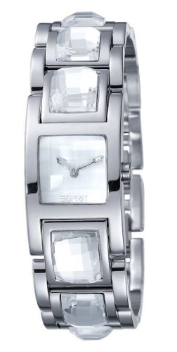 Esprit Damen-Armbanduhr Rhinestone White Analog Edelstahl ES102252001