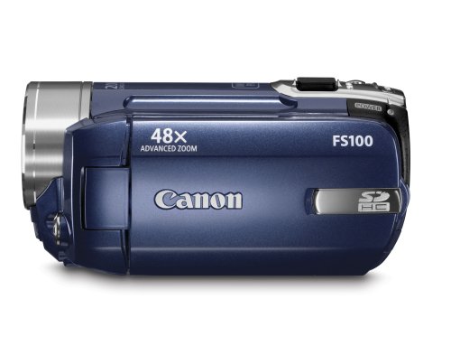 Cheap Canon FS100 Flash Memory Camcorder with 48x Optical Zoom (Blue)