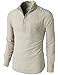 H2H Mens Casual Slim Fit Henley Roll-up Sleeve Cotton Lightweight Shirts