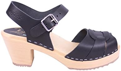 Lotta From Stockholm Swedish Clogs : Peep Toe Clogs In Black Leather