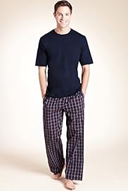 Pure Cotton Crew Neck Checked Pyjamas