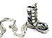 Super Unique 3-D Camo Shoe Charm Necklace with Crystal Accents on Long 20" Antique Silver Chain