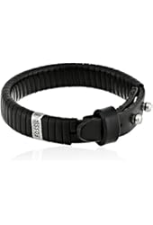 Fossil Men's Black Leather Bracelet