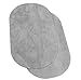 1 Pair Oval Flocking Fabric Iron on Elbow Knee Patches 18x11cm (Light Grey)