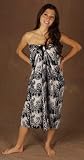 Batik Sarong - Black & White Traditional, Heavy Rayon