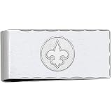 New Orleans Saints 5/8 Sterling Silver Round Logo on Nickel Plated Money Clip