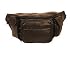 Large Leather Fanny Pack Waist Bag w/Cell Phone Holder & Credit Card Organizer in Dark Brown