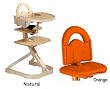 Svan High Chair from Scandinavian Child with Infant Kit and Cushion, Orange Cushion with Natural Wood