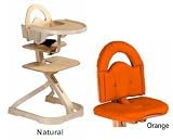 Svan High Chair from Scandinavian Child with Infant Kit and Cushion, Orange Cushion with Natural Wood