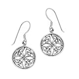 Sterling Silver Celtic Knot Round Drop Earrings