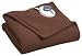 Soft Heat Luxury Micro, Fleece Electric Heated Warming Throw, Chocolate Brown
