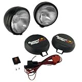 Rugged Ridge 15205.51 6" Black Round HID Off-Road Light with Wiring Harness - Pair