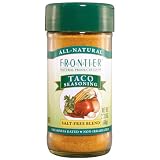 Frontier Taco Seasoning, Salt-Free Blend, 2.33 Ounce Bottles (Pack of 3)