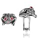 Forzieri Exclusives Vintage Style Frog Sterling Silver and Cornelian Cufflinks