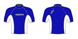 Anti-UV Rash Guard SS Blue/White Mens-3XL