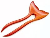 Baerreis Five Inch Hair Fork Finny Style Natural Exotic Tropical Cardinal Wood